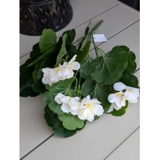 Umelá kytička Pelargonia 103G 35cm biela